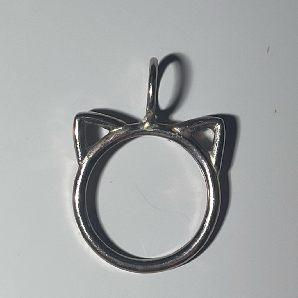 White GoldPlated Cat Pendant